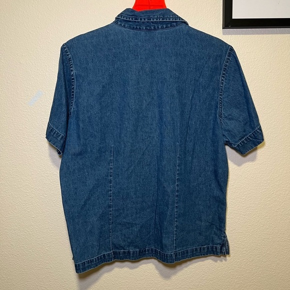 Erika Blue Denim Shirt with Red Accents - Picture 4 of 4